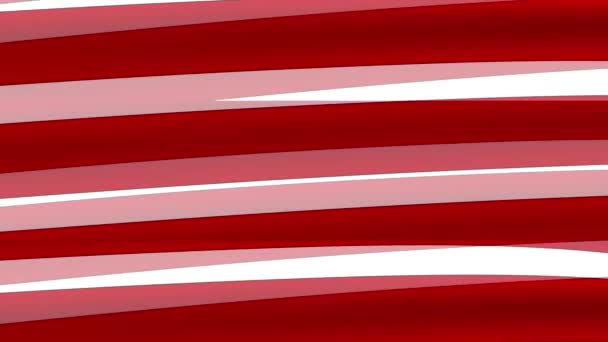Moving Ribbon Stripes Christmas Background Red White Mint Layers Candy — Stock Video