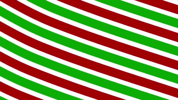 Horizontal Red Green White Christmas Stripes Holiday Ribbon — Vídeos de Stock