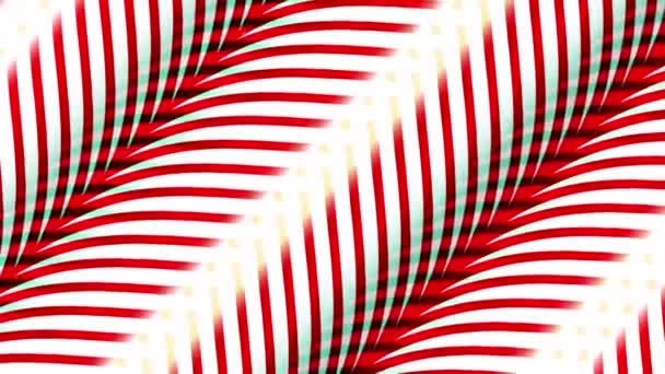 Red Green White Ribbon Candy Gold Christmas Holiday Wave — Stockvideo