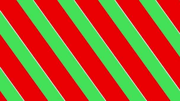 Red Green Stripe Candy Cane Holiday Christmas Scroll Motion Background — 图库视频影像
