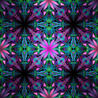 a glass kaleidoscope square refract tile glow fractal glowing symmetrical pattern
