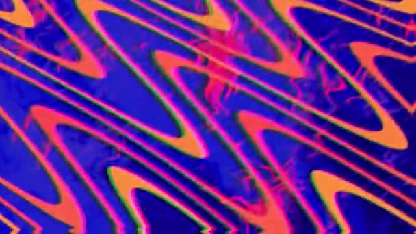 Bending Crazy Psychedelic Curves Lines Pulse Colorful Swirl Effect Dimensional — Stock Video
