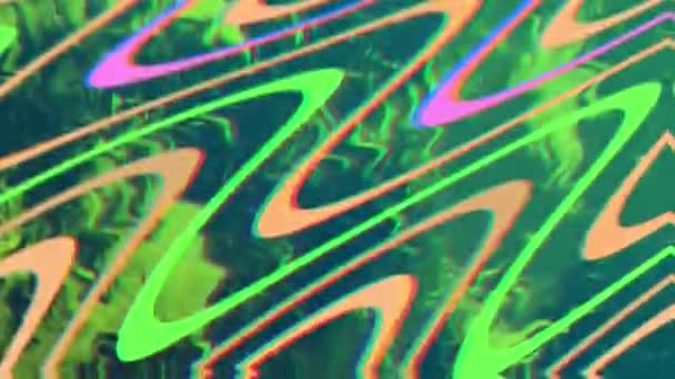 Psicodélico Curvas Linhas Pulso Dobra Louco Colorido Redemoinho Efeito Dimensional — Vídeo de Stock