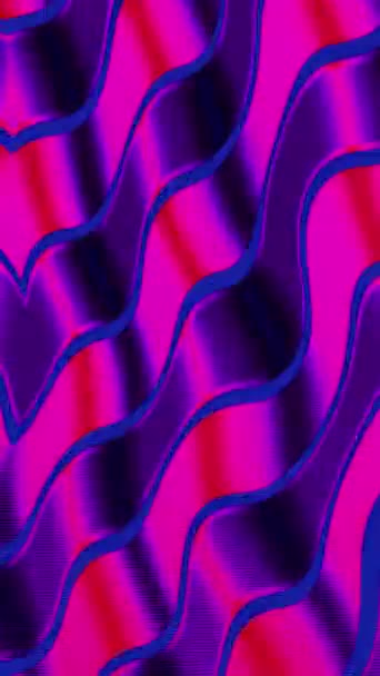 垂直のサイケデリック波形ヴィンテージ移動波コントラストカラフルなモーションパルス物理学の仮説はレトロエレクトロニクス催眠を形作る技術科学は背景ビデオを形作る — ストック動画