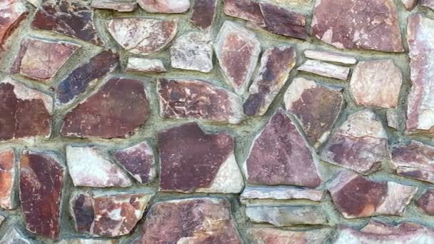 Kamień Powierzchnia Ściana Skała Wzór Poruszający Pan Beton Vintage Panning — Wideo stockowe