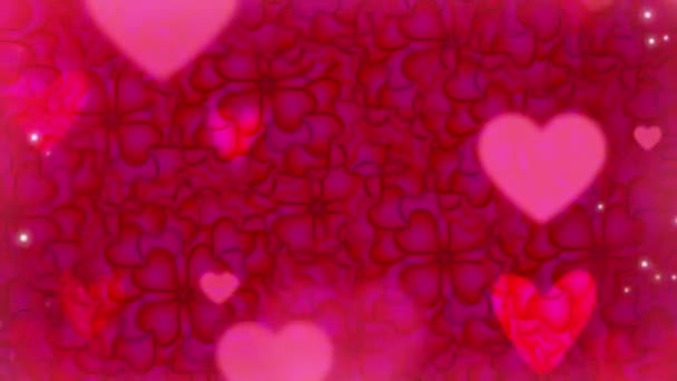 Romántico Rojo Vacaciones Amor Corazones Rosa Corazón Boda Evento Dulce — Vídeo de stock