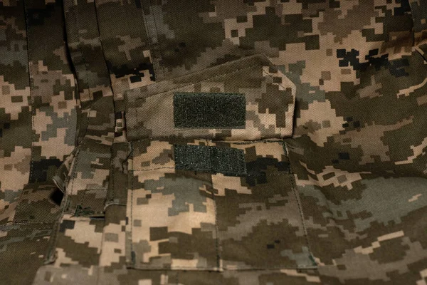 Detailní Záběr Povrch Vojenské Uniformy Ukrajinské Armády — Stock fotografie