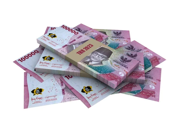 Rupiah Endonezya Para Kağıt Para Arka Plan Beyaz Banknot — Stok fotoğraf