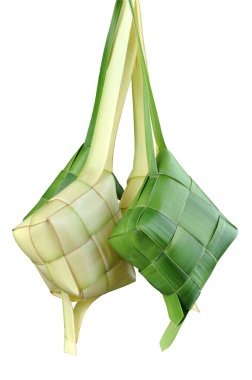 Ketupat beyaz arkaplanı izole edildi