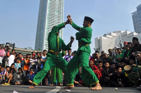 Jacarta Indonésia Junho 2015 Betawi Pencak Silat Artes Marciais Desempenho — Fotografia de Stock