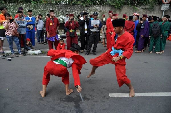 Джакарта Індонезія Червня 2015 Року Betawi Pencak Silat Виступ Бойових — стокове фото