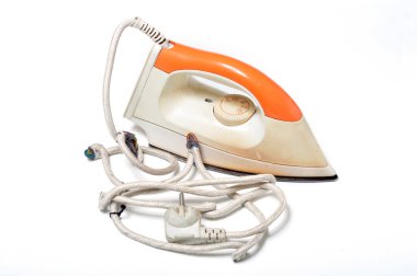 Elektrik demiri karmaşık kablo beyaz arkaplan