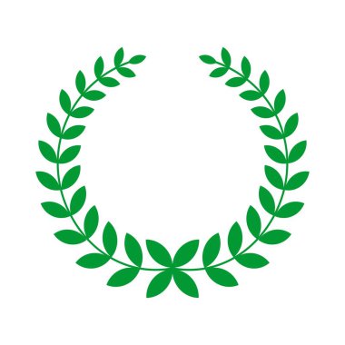 Klasik yeşil defne çelenginin temiz bir vektör çizimi