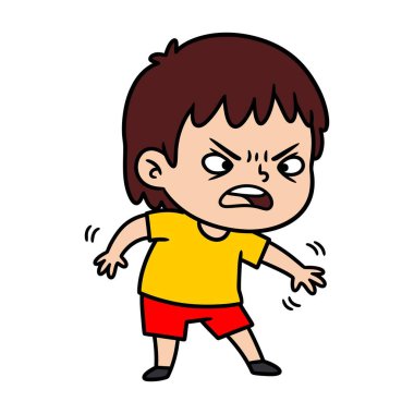 Kızgın Çocuk Bağıran Çizgi Film Çocuğu