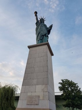 Statue of Liberty at Ile aux Cygnes island in Paris, France