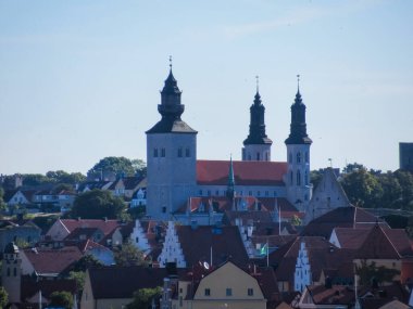 Cathedral and rooftops in Visby, Sweden