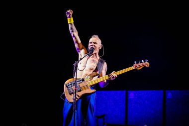30 Haziran 2023. Rock Werchter Festivali 'nin ana sahnesi. Werchter, Belçika. Red Hot Chili Peppers Konseri