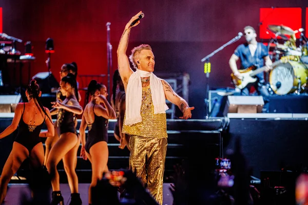 Haziran 2023 Pinkpop Festivali Landgraaf Hollanda Robbie Williams Konseri — Stok fotoğraf