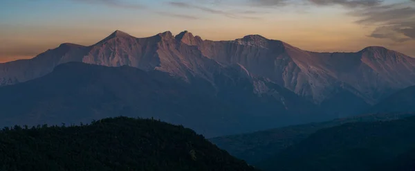 Mount Olympus Massivet Vid Solnedgången — Stockfoto