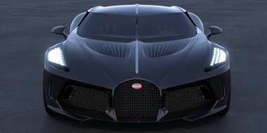 Bugatti La Voiture Noire - the world's most expensive car.3D Illustration. clipart