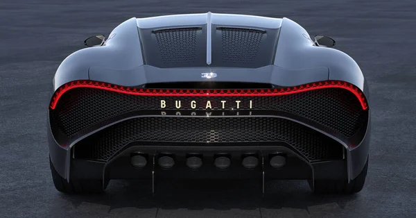 Bugatti Voiture Noire Voiture Chère Monde Illustration — Photo
