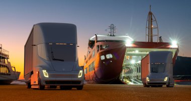 Tesla Semi . Electric truck that will soon go into series production clipart