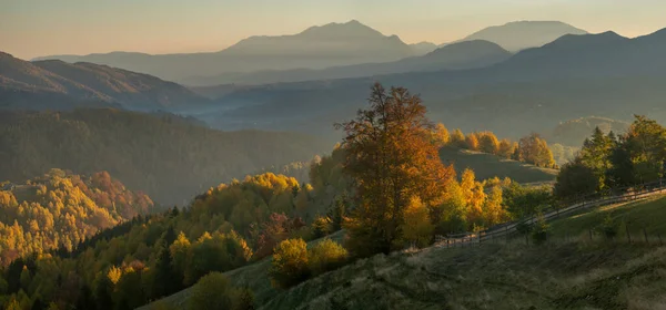 Piękny Jesienny Krajobraz Rumunii Transylwanii — Zdjęcie stockowe
