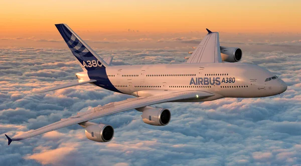 Airbus A380 Maior Aeronave Passageiros Mundo — Fotografia de Stock