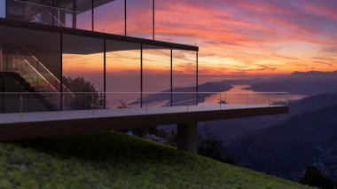 Modern gözlem terasları, yazarın güzel bir panorama.3d görüntüsüyle..