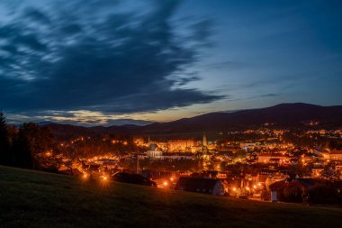 Cesky Krumlov Çek Cumhuriyeti 'nde gece