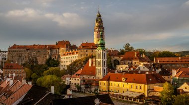 Cesky Krumlov 'un Panorama görünümü 