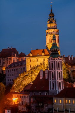 Cesky Krumlov Çek Cumhuriyeti 'nde gece