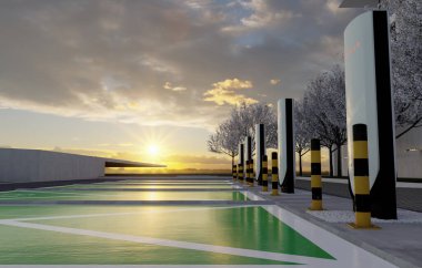 Tesla araba şarj istasyonlarının görüntülenmesi