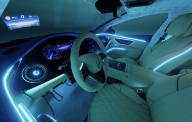Mercedes-Benz EQS fütüristik iç mekan 
