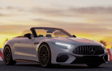 Mercedes-AMG SL: sportif tasarım, yumuşak kumaş çatı, yüksek performans, lüks konfor ve maksimum günlük kullanım.