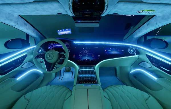 Mercedes Benz Eqs Futuristic Interior — Stock Photo, Image