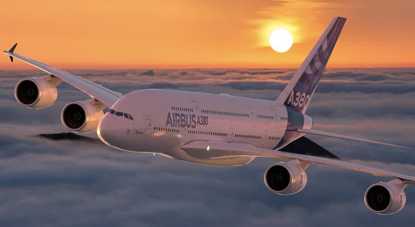 Airbus A380 World Largest Passenger Aircraft — Stock Photo, Image