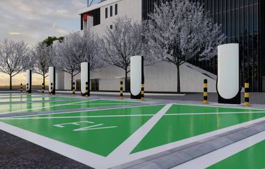 Tesla araba şarj istasyonlarının görüntülenmesi