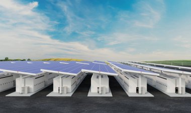 Güneş tepe örtüsüne sahip Tesla Megapack alanı
