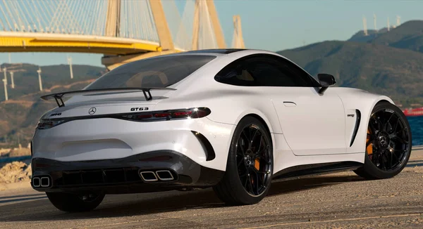 Szczecin, Polonya-Şubat 2024: TMercedes-Benz AMG GT Coupe 2024.