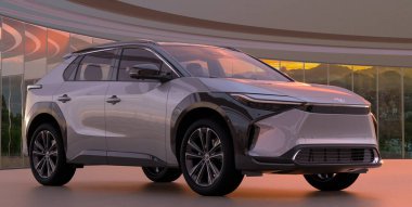Toyota bZ4X, elektrikli bir aracın zarif ve gelişmiş tasarımı ile engebeli bir SUV modelini birleştirir. Tüm yollarda yenilikçi elektrikli araç sergileniyor