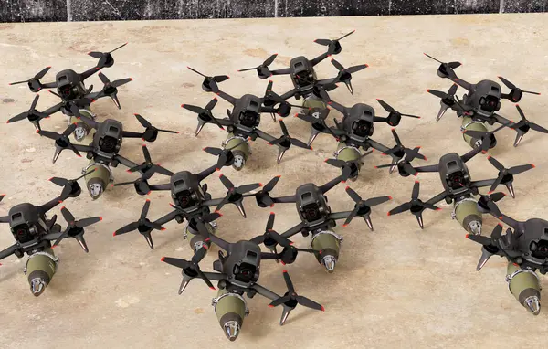 Combat Modification Dji Fpv Drone Turning Suicide Drone — Stock Photo, Image
