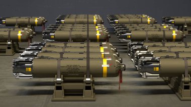 Air bombs in the armament depot clipart