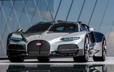 Bugatti Tourbillon lüks saatlere gönderme yapar. V16, 1800 hp ve 445 km / saat.