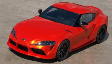Toyota Supra fotoğraf stüdyosunda.