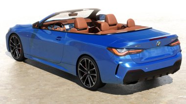 BMW 4er Convertible in the studio clipart