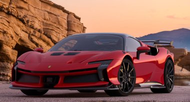 Ferrari SF90 Stradale hybrid hypercar clipart