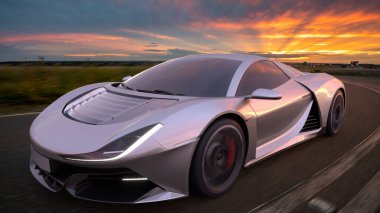 Pistte genel süper spor araba