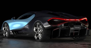 Bugatti Tourbillon lüks saatlere gönderme yapar. V16, 1800 hp ve 445 km / saat.