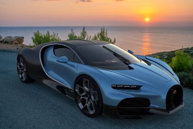 Bugatti Tourbillon lüks saatlere gönderme yapar. V16, 1800 hp ve 445 km / saat.